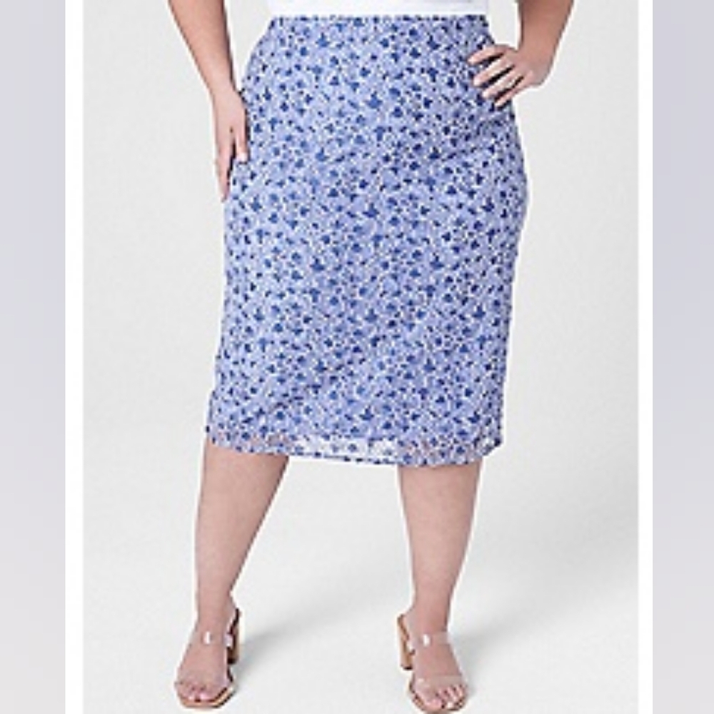 NWT blue lace pencil skirt